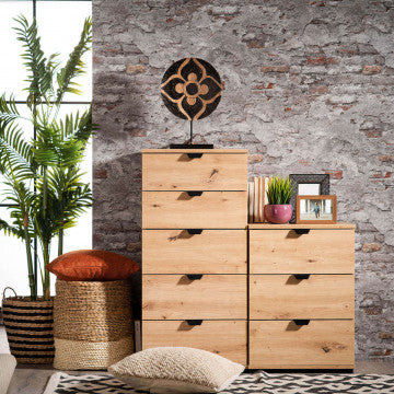 Comodino 45x40x63 cm truciolare bilaminato rovere chiaro
