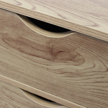 Comodino in legno naturale con dimensioni 40x30x50,5 cm