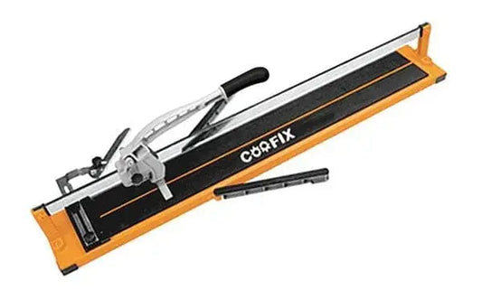 Tagliapiastrelle professionale 800 mm Coofix per tagli dritti e diagonali su ceramica, porcellana e vetro, spessore massimo 14 mm.