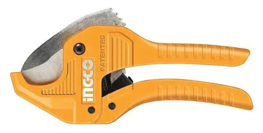Tagliatubi per PVC 193mm Ingco con lama in acciaio 4CR13 e impugnatura ergonomica. Ideale per tubi da 3 a 42 mm, con apertura automatica.