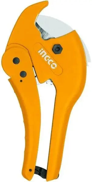 Tagliatubi per PVC 225mm Ingco con lama affilata e impugnatura ergonomica, ideale per tagli precisi da 3 a 42 mm. Utensile in blister protettivo.