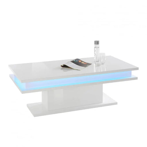 Tavolino da caffè moderno con luce led bianco lucido: LITTLE BIG Tavoli Italy Web forniture   
