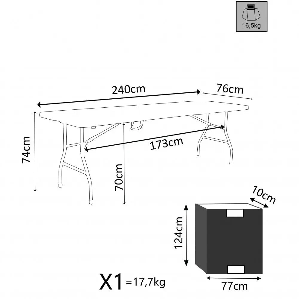 Tavolo Catering 240 Pieghevole Tavoli da giardino Hobby Shop Solution   