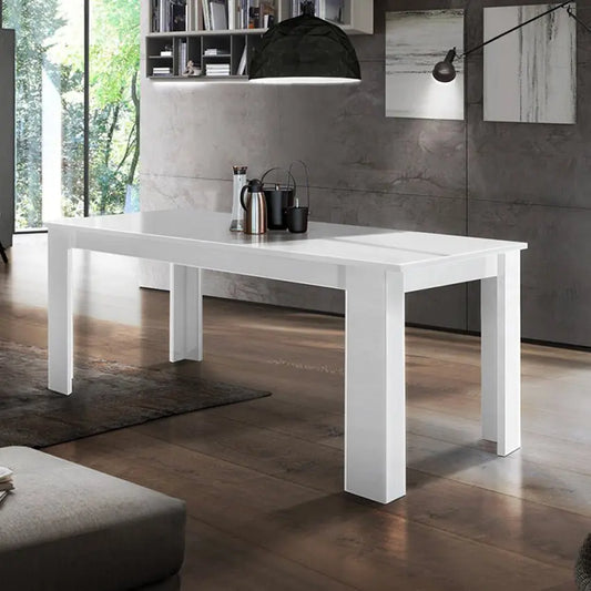 Tavolo Allungabile JESI 140, Design Moderno, Colore Bianco Lucido Tavoli Italy Web forniture   