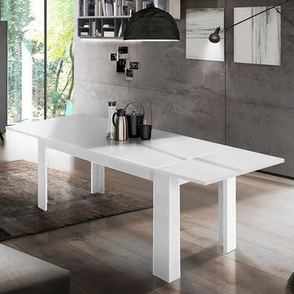 Tavolo Allungabile JESI 140, Design Moderno, Colore Bianco Lucido Tavoli Italy Web forniture   