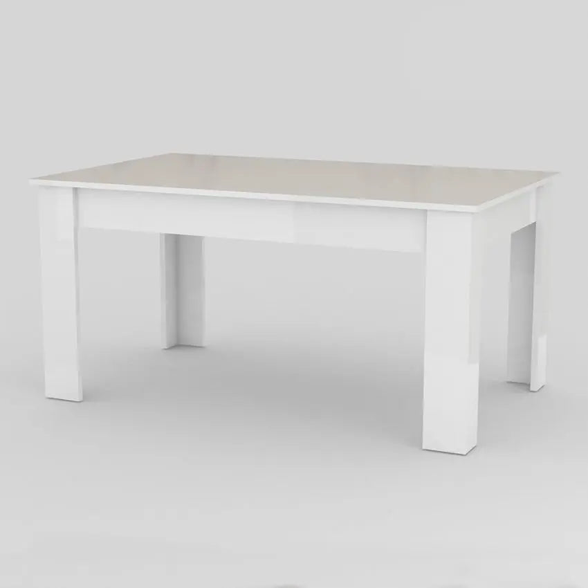Tavolo Allungabile JESI 140, Design Moderno, Colore Bianco Lucido Tavoli Italy Web forniture   