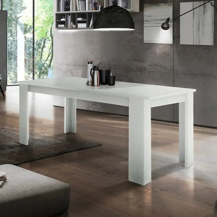 Tavolo Allungabile JESI 140 dal Design Moderno in Larice Bianco Tavoli Italy Web forniture   
