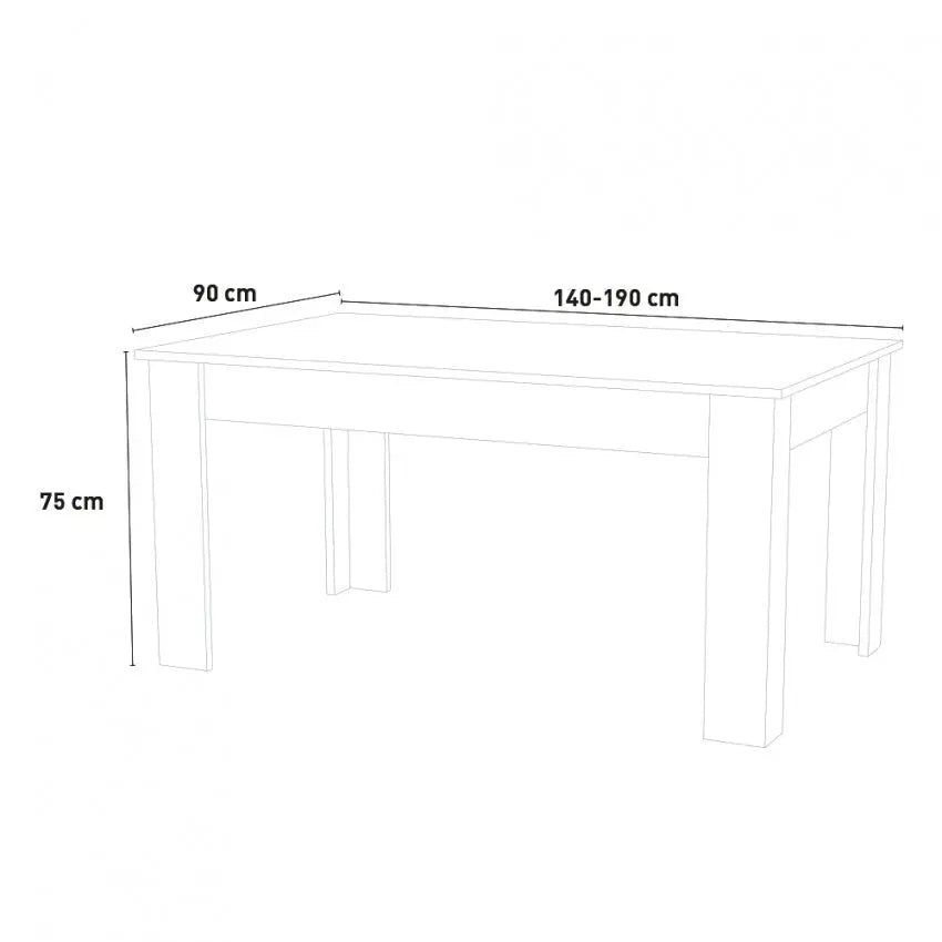 Tavolo Allungabile JESI 140 dal Design Moderno in Larice Bianco Tavoli Italy Web forniture   