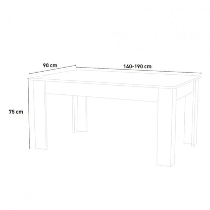 Tavolo Allungabile JESI 140 dal Design Moderno in Larice Bianco Tavoli Italy Web forniture   