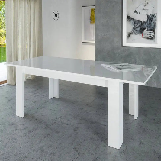 Tavolo Allungabile JESI 160 - Design Moderno Bianco Lucido Tavoli Italy Web forniture   
