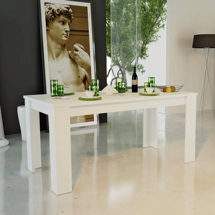 Tavolo JESI 160 allungabile design moderno larice bianco  Hobby Shop Solution   