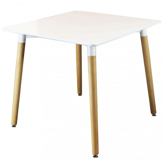 Tavolo Lione 80x80 - Piano in ABS Bianco con gambe in legno Tavolini da salotto Hobby Shop Solution   