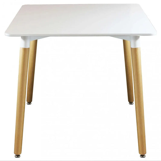 Tavolo Lione 80x80 - Piano in ABS Bianco con gambe in legno Tavolini da salotto Hobby Shop Solution   