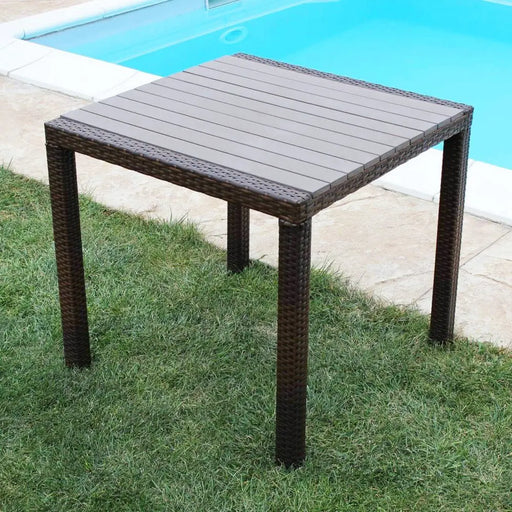 Tavolo Minorca - 80x80 cm, Alluminio Marrone con Protezione UV Tavoli da giardino Hobby Shop Solution   