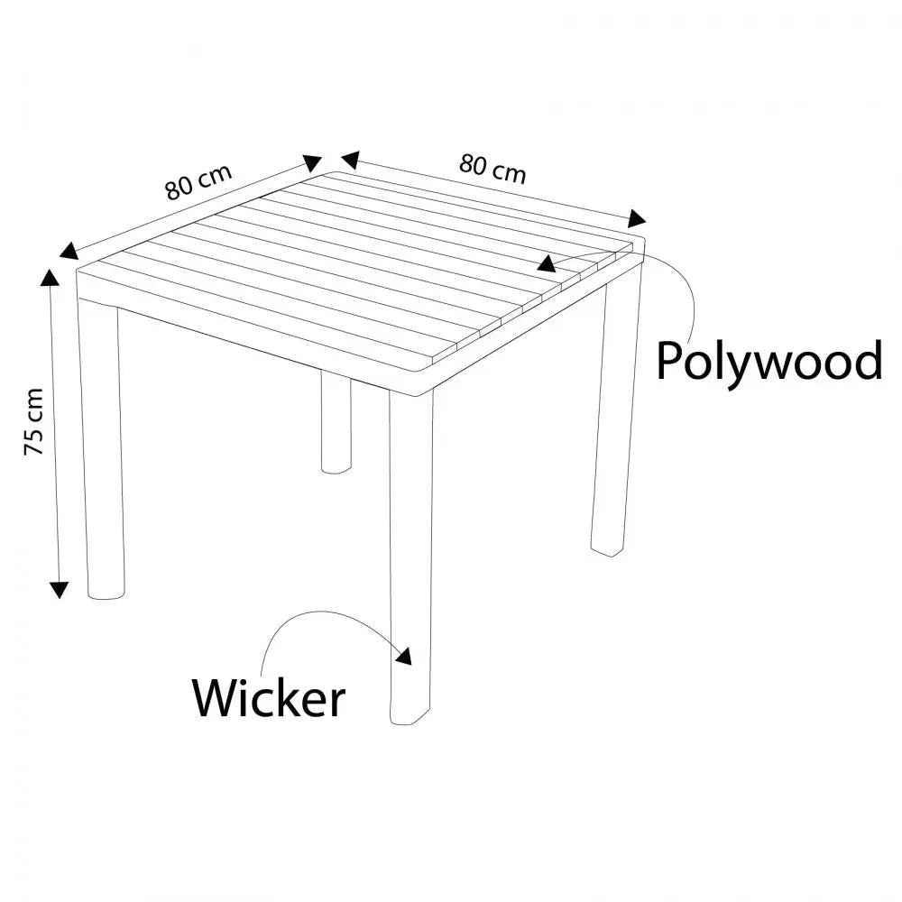 Tavolo Minorca - 80x80 cm, Alluminio Marrone con Protezione UV Tavoli da giardino Hobby Shop Solution   