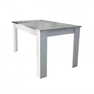 Tavolo Pepper Bianco e Grigio Effetto Cemento - Dimensioni: cm 138 x 80 x 75 h Tavoli da cucina e sala da pranzo Hobby Shop Solution   