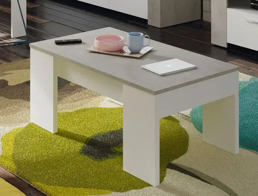 Tavolo caffe elevabile cemento bianco cm.100x50x45h Tavolini da salotto FORES   