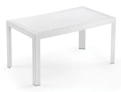 Tavolo da esterno in resina urano rettangolare 140x80 4 colori Tavoli da giardino ARETA BIANCO  