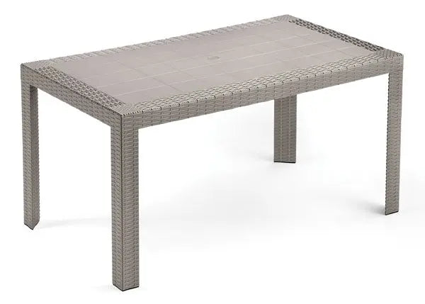 Tavolo da esterno in resina urano rettangolare 140x80 4 colori Tavoli da giardino ARETA TORTORA  