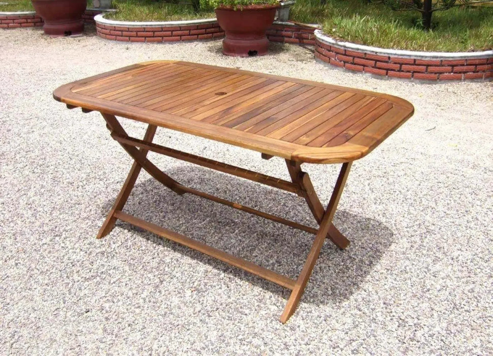 Tavolo pieghevole in legno di Acacia 150 x 80 Tavoli pieghevoli Hobby Shop Solution   