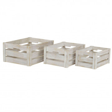 Set 3 cassette legno paulonia grigio dimensioni 40x30x18 35x25x16 30x20x14