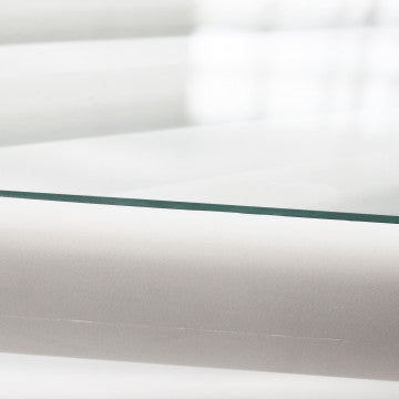 Tavolino salotto struttura polipropilene e piano vetro 70x70x32 cm