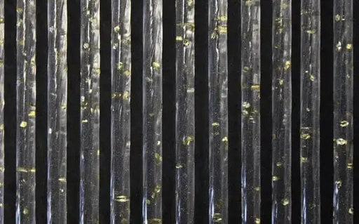 Tenda glitter 125x235 con fili in PVC trasparente e glitter dorati, con occhioli regolabili, Hobby Shop Solution