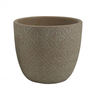 Vaso in fibra sintetica forma panciuta 18,2x18,2x16,2 cm colore marrone