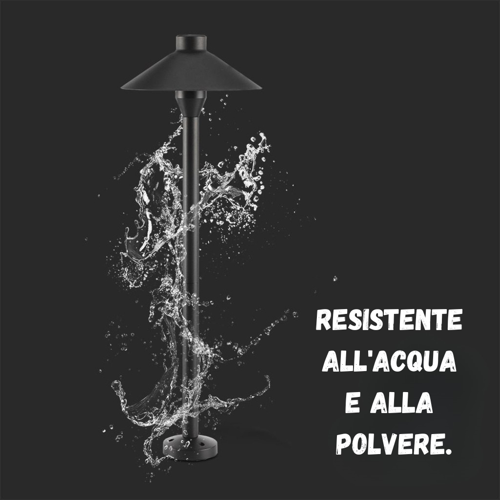 Piantana LED Giardino 7W 3000K IP65 resistente all'acqua e alla polvere. Ideale per uso esterno in tutte le stagioni.