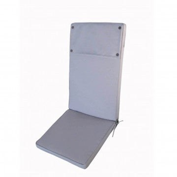 Cuscino sfoderabile in poliestere idrorepellente grigio 113x49 cm