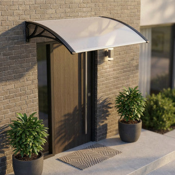 Pensilina in policarbonato alveolare opaco 100x120 cm con braccetti ABS