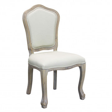 Sedia in legno e tessuto beige, dimensioni 52x50x100 cm