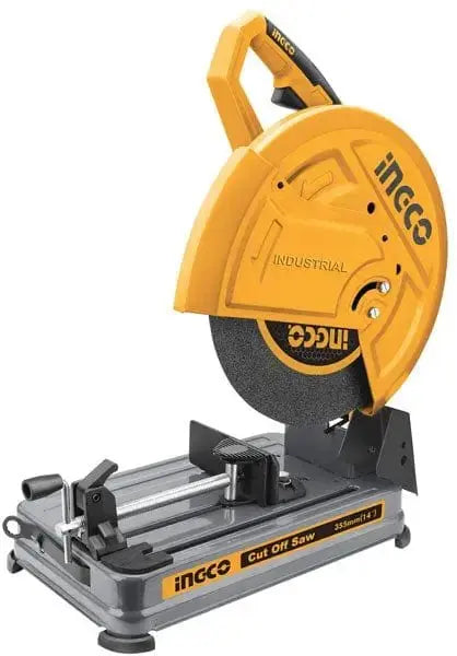 Troncatrice per ferro 2400W Ingco con disco da 355mm, struttura robusta e base in metallo per tagli precisi su metalli duri.