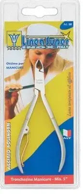 Tronchesine per pellicine inox Linea Super Italy con lame in acciaio Solingen temperato, ideali per manicure precise. Misura 5 pollici.