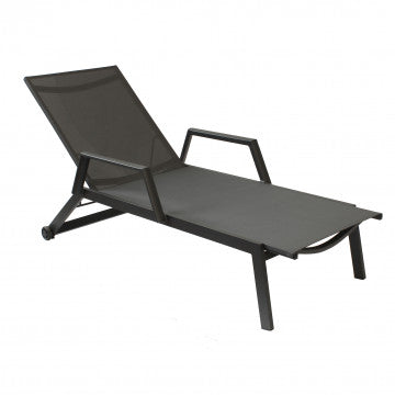 Lettino impilabile struttura alluminio verniciato textilene 195x72x53 cm
