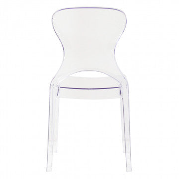 Sedia in policarbonato trasparente, dimensioni 46,3x53x89,6 cm