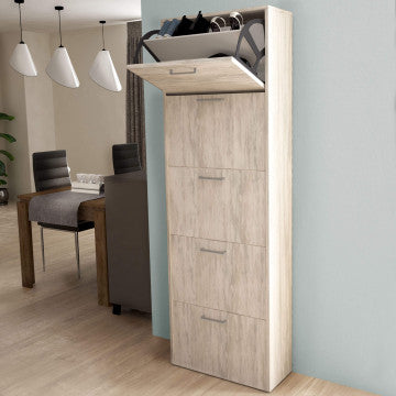 Scarpiera Molly 5 Ante Pino Chiaro 59x25x172h cm
