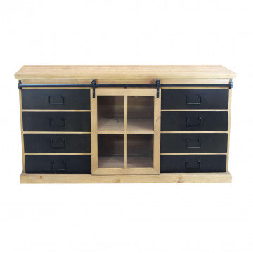 Mobile in legno e acciaio con dimensioni 147x42,3x75 cm, peso 35 kg