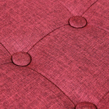 Pouf contenitore quadrato in tessuto bordeaux 38x38x40 cm