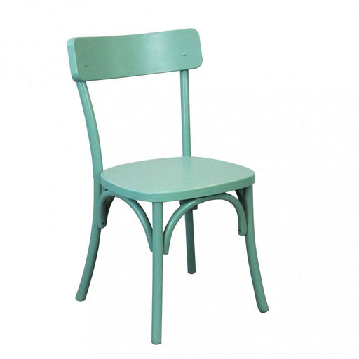 Sedia Polly Verde senza braccioli, design moderno e struttura rettangolare. Perfetta per ambienti interni, dimensioni 45x42x87cm.