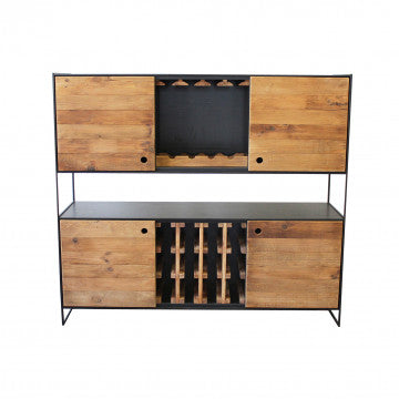 Mobile in legno di pino riciclato, 100x40x131 cm, colore marrone
