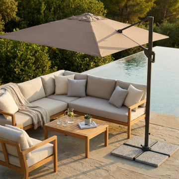 Ombrellone 300x300 cm telo poliestere 200 gr palo alluminio antivento