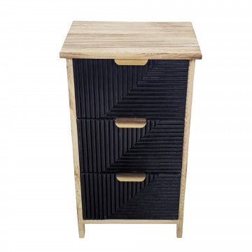 Mobiletto in legno con 3 cassetti, 34x25x60,5 cm, peso 4,2 kg