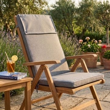 Cuscino rettangolare sfoderabile in poliestere idrorepellente grigio 45x150 cm
