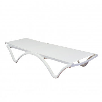 Lettino impilabile in polipropilene 190x70x32 cm bianco