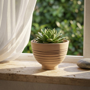 Vaso in fibra sintetica diametro 39 cm altezza 28 cm colore taupe