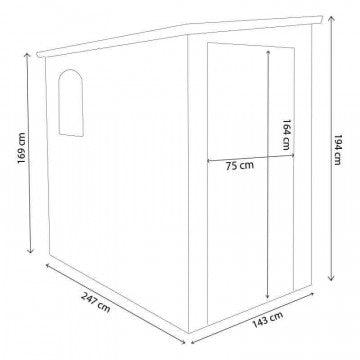 Casetta in plastica con finestra 143x247x194 cm colore marrone