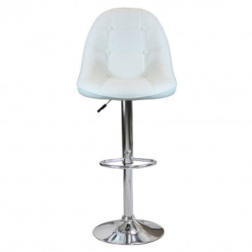 Sgabello regolabile in metallo e ecopelle, altezza 95-116 cm