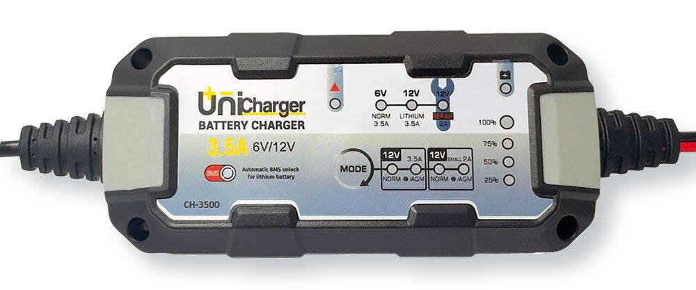 Caricabatterie Mantenitore 3,5A 6/12V Batterie Piombo AGM Gel Litio