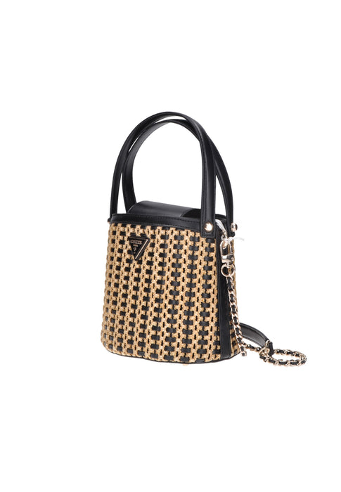 Secchiello GUESS in Ecopelle Italiana con Chiusura Magnetica e Tracolla Removibile Dimensioni 17x19x9 cm